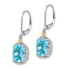 Lex & Lu 14k Yellow Gold w/Sterling Silver Blue Topaz Earrings LAL80094 - 2 - Lex & Lu