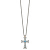 Lex & Lu 14k Yellow Gold w/Sterling Silver Blue Topaz Necklace LAL80104 - 2 - Lex & Lu