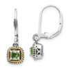 Lex & Lu 14k Yellow Gold w/Sterling Silver Two-tone w/Peridot Earrings LAL80128 - Lex & Lu