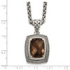 Lex & Lu 14k Yellow Gold w/Sterling Silver Smoky Quartz Necklace LAL80130 - 3 - Lex & Lu