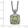 Lex & Lu 14k Yellow Gold w/Sterling Silver Diamond & Peridot Necklace LAL80131 - 3 - Lex & Lu