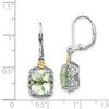 Lex & Lu 14k Yellow Gold w/Sterling Silver Green Quartz Earrings LAL80142 - 4 - Lex & Lu