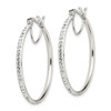 Lex & Lu Sterling Silver White Crystals Hoop Earrings LAL8017 - 2 - Lex & Lu