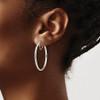 Lex & Lu Sterling Silver White Crystals Hoop Earrings LAL8017 - 3 - Lex & Lu