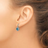 Lex & Lu 14k Yellow Gold w/Sterling Silver Antiqued Blue Topaz Post Earrings - 3 - Lex & Lu