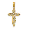 Lex & Lu 14k Yellow Gold Scroll Design Cross Pendant - 4 - Lex & Lu