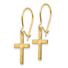 Lex & Lu 14k Yellow Gold Polished & Satin Cross Earrings LAL80304 - 2 - Lex & Lu