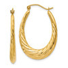 Lex & Lu 14k Yellow Gold Polished Twisted Oval Hollow Hoop Earrings - Lex & Lu