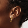 Lex & Lu 14k Yellow Gold Polished & D/C Star Dangle Post Earrings - 3 - Lex & Lu