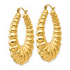 Lex & Lu 14k Yellow Gold Polished Scalloped Hoop Earrings LAL80369 - 2 - Lex & Lu