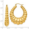 Lex & Lu 14k Yellow Gold Polished Scalloped Hoop Earrings LAL80369 - 4 - Lex & Lu