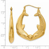 Lex & Lu 14k Yellow Gold Polished Dolphin Hoop Earrings LAL80379 - 4 - Lex & Lu