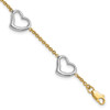 Lex & Lu 14k Two-tone Gold Heart Bracelet 7'' - Lex & Lu