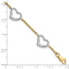 Lex & Lu 14k Two-tone Gold Heart Bracelet 7'' - 3 - Lex & Lu