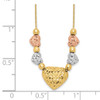 Lex & Lu 14k Tri-color Gold Puff & Flat Hearts Necklace - 3 - Lex & Lu