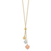 Lex & Lu 14k Tri-color Gold Puff Heart Lariat Necklace - 2 - Lex & Lu