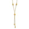 Lex & Lu 14k Yellow Gold Bead Lariat Necklace 16'' - Lex & Lu