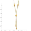 Lex & Lu 14k Yellow Gold Bead Lariat Necklace 16'' - 3 - Lex & Lu