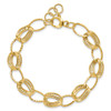 Lex & Lu 14k Yellow Gold Polished and Textured Hollow Bracelet LAL80962 - 3 - Lex & Lu