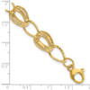 Lex & Lu 14k Yellow Gold Polished and Textured Hollow Bracelet LAL80962 - 4 - Lex & Lu