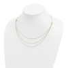 Lex & Lu 14k Yellow Gold 3 Layer Ropa Chain Texture Side Circles Necklace - 3 - Lex & Lu