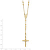 Lex & Lu 14k Yellow Gold D/C 3mm Beaded Rosary Necklace - 3 - Lex & Lu
