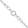 Lex & Lu 14k White Gold Polished Textured Fancy Link Bracelet - Lex & Lu