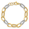 Lex & Lu 14k Two-tone Gold Polished Fancy Link Bracelet LAL81066 - 4 - Lex & Lu