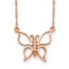 Lex & Lu 14k Rose Gold Polished Butterfly Necklace 17'' - Lex & Lu