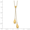 Lex & Lu 14k Yellow Gold Polished Dangle Bead Necklace - 3 - Lex & Lu