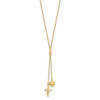 Lex & Lu 14k Yellow Gold Puffed Heart & D/C Cross Graduated Chain Necklace - 2 - Lex & Lu Lex & Lu 14k Yellow Gold Puffed Heart & D/C Cross Graduated Chain Necklace - 2 - Lex & Lu
