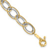 Lex & Lu 14k Two-tone Gold Fancy Oval Link Bracelet - Lex & Lu