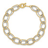 Lex & Lu 14k Two-tone Gold Fancy Oval Link Bracelet - 4 - Lex & Lu