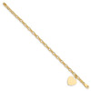 Lex & Lu 14k Yellow Gold Heart Charm Bracelet LAL81188 - 2 - Lex & Lu