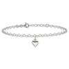 Lex & Lu Sterling Silver Polished Fancy Link Puffed Heart Anklet 9'' - 3 - Lex & Lu