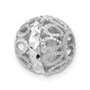 Lex & Lu 14k White Gold D/C Filigree Ball Chain Slide - Lex & Lu