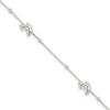Lex & Lu Sterling Silver Polished Dolphin Anklet 9'' LAL8122 - Lex & Lu