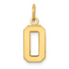 Lex & Lu 14k Yellow Gold Casted Small Polished Number 0 Charm - Lex & Lu