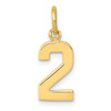 Lex & Lu 14k Yellow Gold Casted Small Polished Number 2 Charm - Lex & Lu