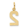 Lex & Lu 14k Yellow Gold Casted Small Polished Number 2 Charm - 3 - Lex & Lu
