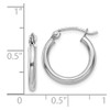 Lex & Lu 14k White Gold 2mm Round Hoop Earrings LAL81434 - 4 - Lex & Lu