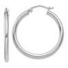 Lex & Lu 14k White Gold 2.5mm Round Hoop Earrings LAL81452 - Lex & Lu