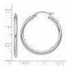 Lex & Lu 14k White Gold 2.5mm Lightweight Round Hoop Earrings LAL81453 - 4 - Lex & Lu