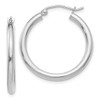 Lex & Lu 14k White Gold 2.5mm Round Hoop Earrings LAL81454 - Lex & Lu