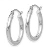 Lex & Lu 14k White Gold 2.5mm Lightweight Round Hoop Earrings LAL81457 - 2 - Lex & Lu