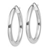 Lex & Lu 14k White Gold Polished 4mm Lightweight Round Hoop Earrings LAL81495 - 2 - Lex & Lu