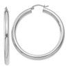 Lex & Lu 14k White Gold 4mm x 45mm Tube Hoop Earrings - Lex & Lu