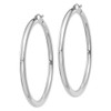 Lex & Lu 14k White Gold 4mm x 60mm Tube Hoop Earrings - 2 - Lex & Lu