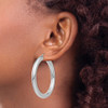 Lex & Lu 14k White Gold Polished 5mm Tube Hoop Earrings LAL81516 - 3 - Lex & Lu