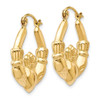 Lex & Lu 14k Yellow Gold Polished Claddagh Hoop Earrings LAL81522 - 2 - Lex & Lu